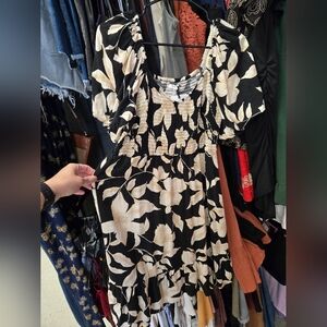 Maurices Black and Cream Floral Dress